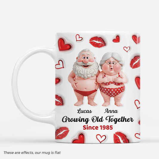 7496MUK1 3d printing effect personalised growing old together since mug for couples 7496m6ltg