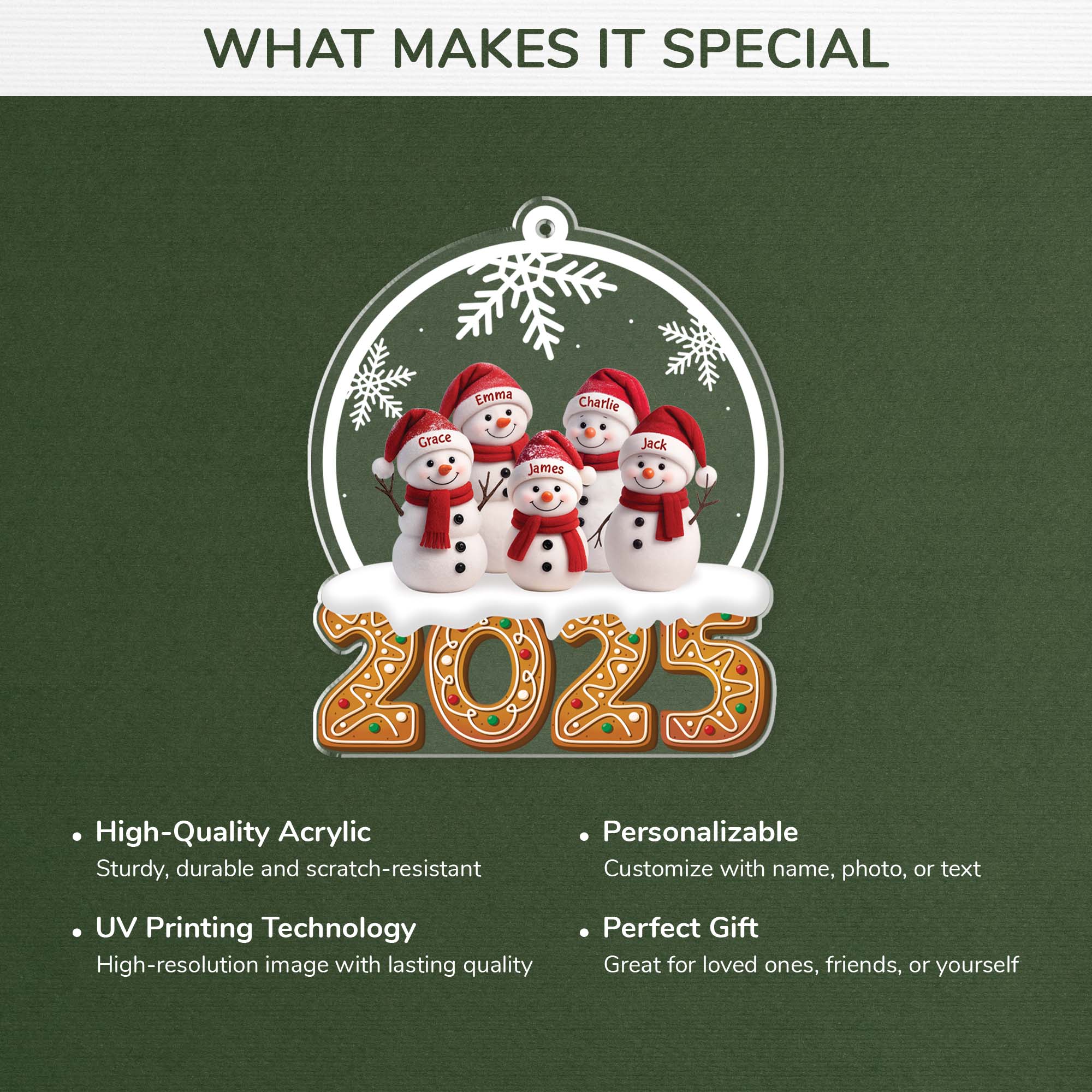 7499OUS4 3d printing effect acrylic snowman family ornament personalized gifts for christmas 7499OTL5I