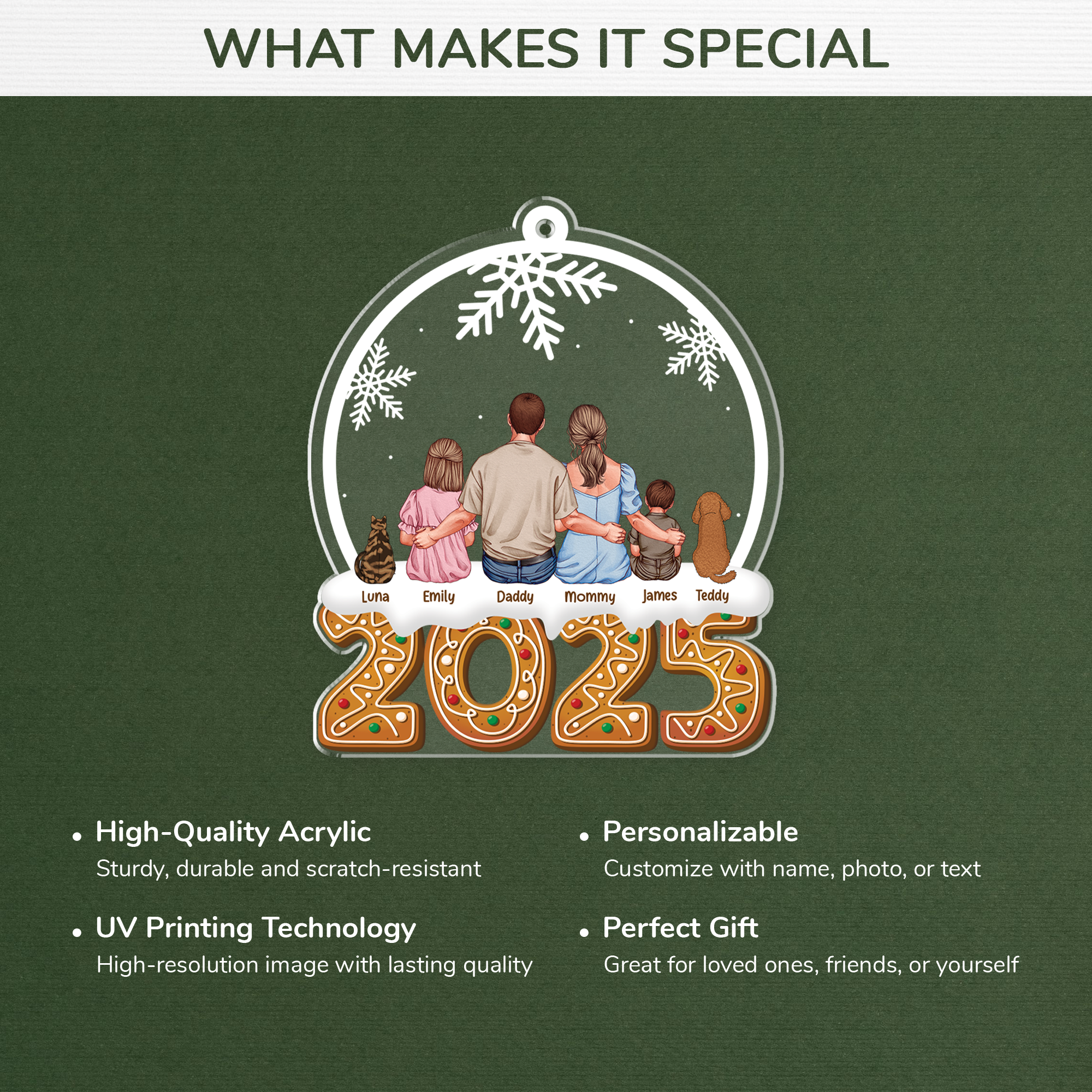 7500OUS4 3d printing effect acrylic family ornament personalized gifts for christmas 7500OTT5I