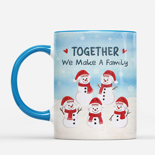 7504MUS1 personalized snowman mugs together we make a family 7504MTVTI