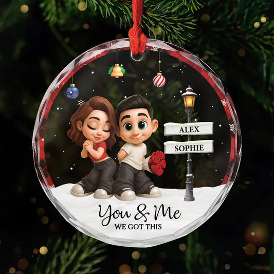 7508OUS1 glass couple ornaments personalized christmas gifts for couples 7508OKV5G