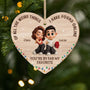 7510OUS1 personalized 1 layered wooden ornaments christmas gifts for couples 7510O