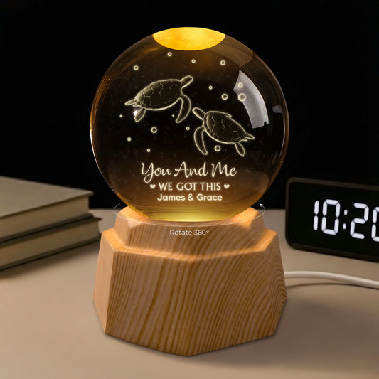 7551LUS1 turtle 3d crystal ball lamp personalized gifts for couples 7551L3QAG