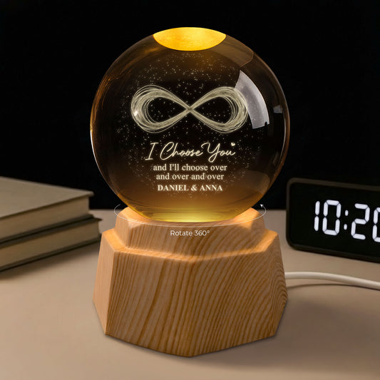 7557LUS1 infinity 3d crystal ball lamp personalized gifts for couples 7557L6VAG
