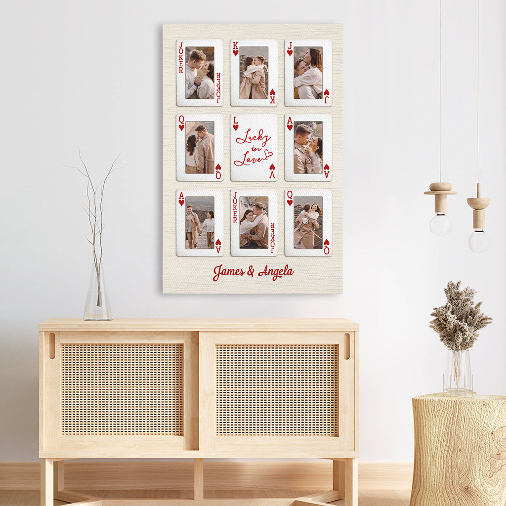 7566CUS3 lucky in love photo canvas prints custom gifts for couples 7566CCPNG