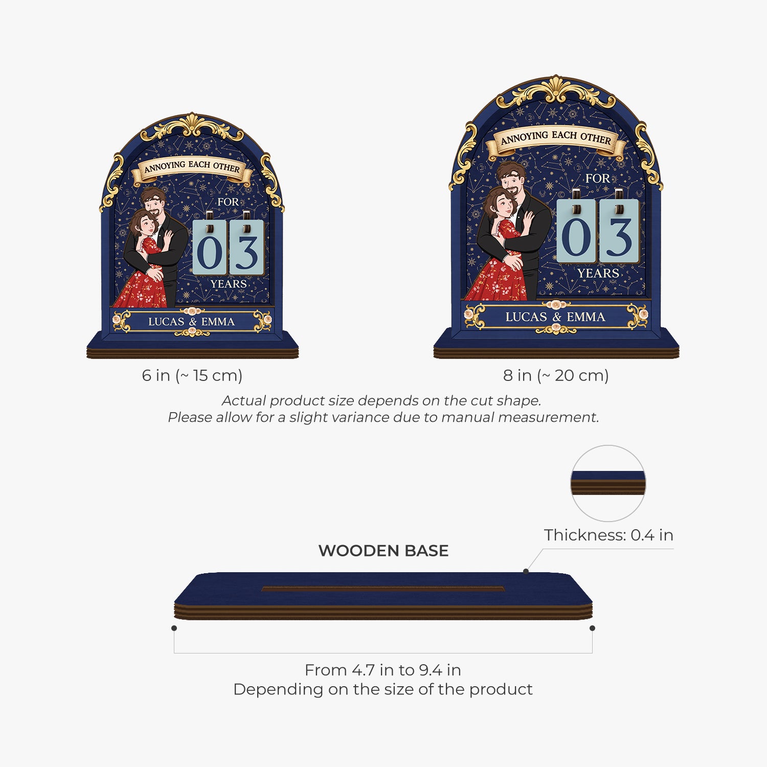 7585QUS1 years together tracker personalized anniversary gifts for couples 7585Q3VZG_2