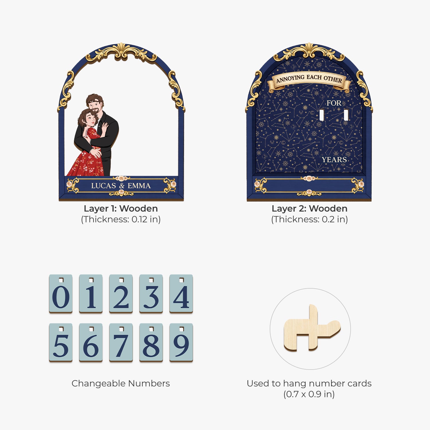 7585QUS1 years together tracker personalized anniversary gifts for couples 7585Q3VZG_3