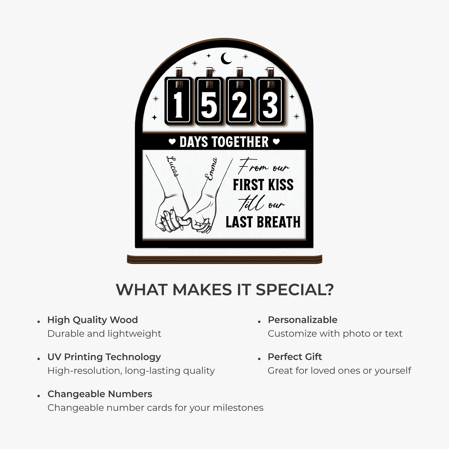 7587QUS5 personalized days together tracker anniversary gifts for couples 7587QTVWG