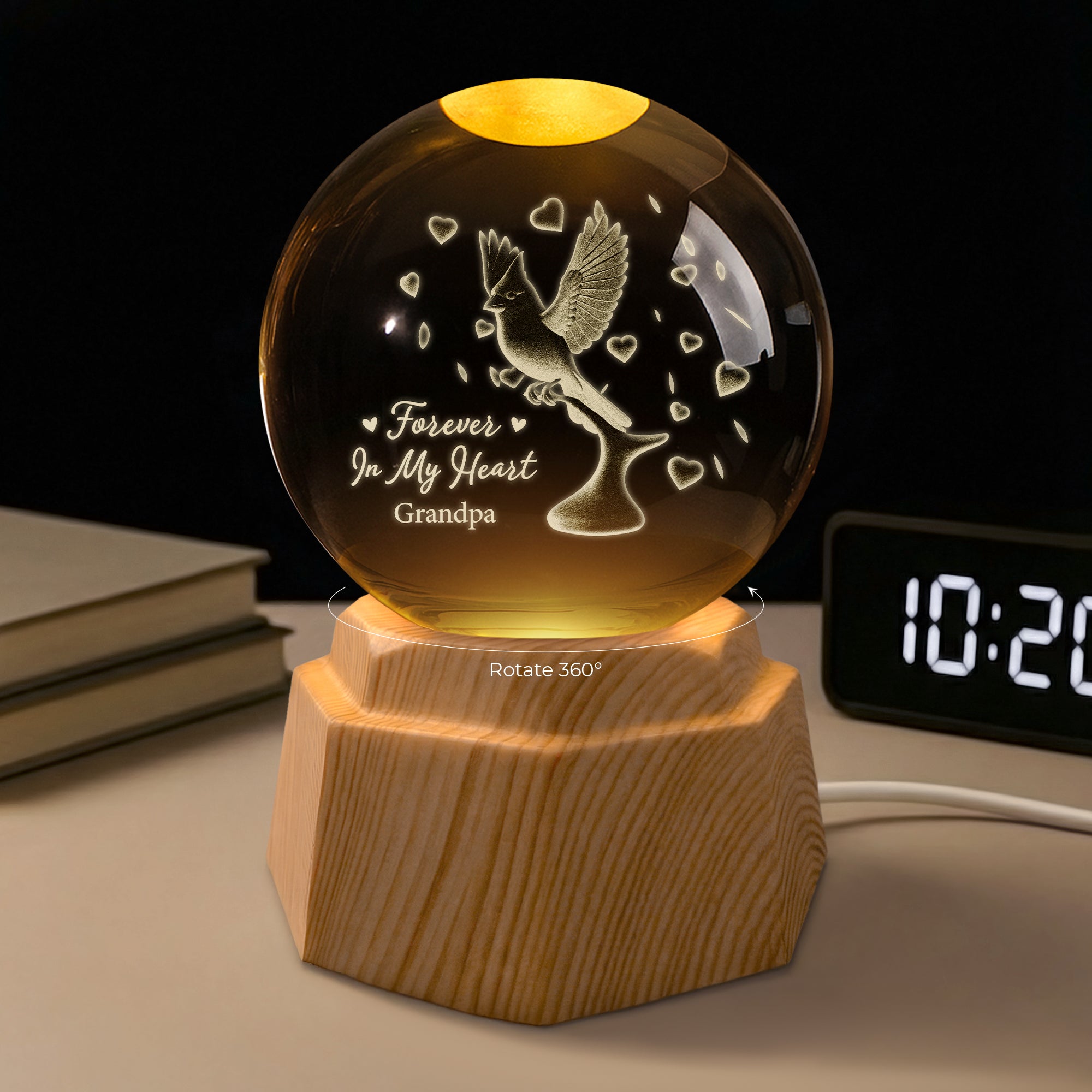 7599LUS1 forever in my heart 3d crystal ball lamp personalized memorial gifts 7599LTLCA_2