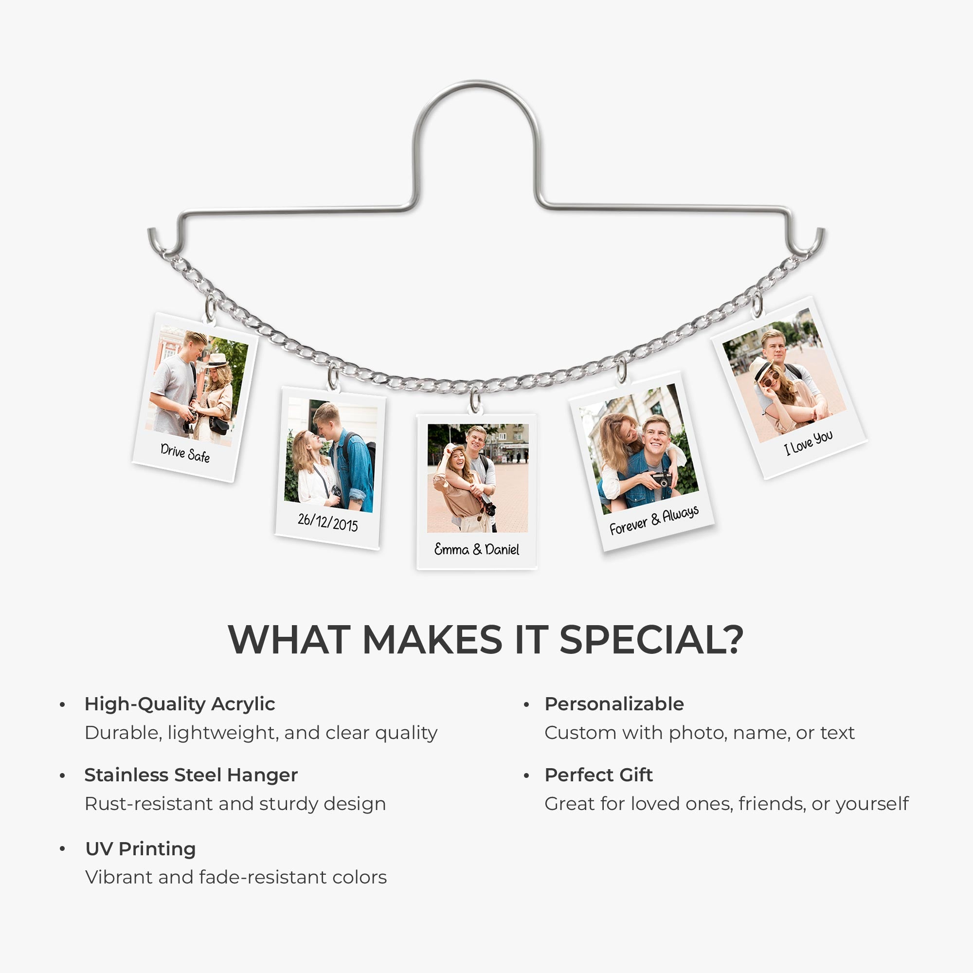 7609GUS1 personalized car charms with photos valentines day gifts for couples 7609G3VAG_4