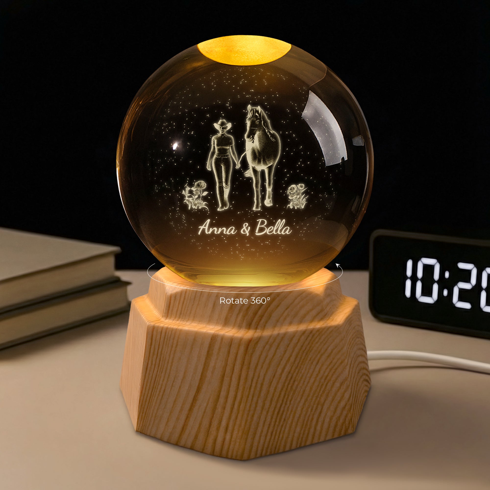 7615LUS1 personalized 3d crystal ball lamp gifts for horse lovers 7615L3VCU_2