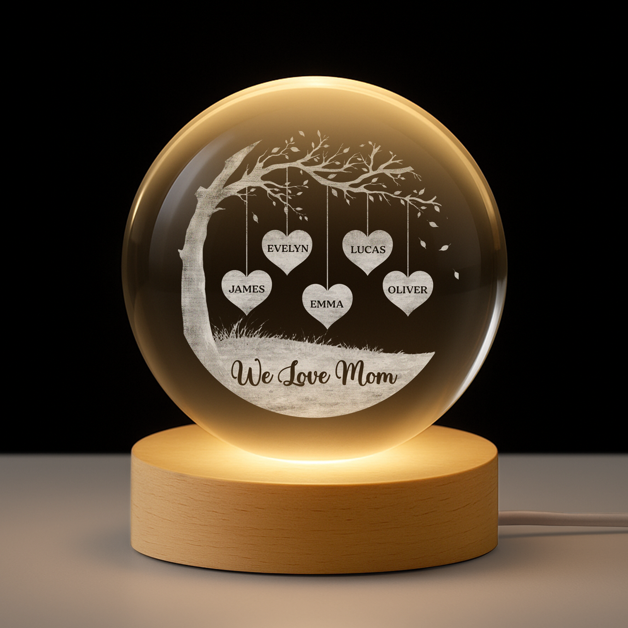 7619LUS1 crystal ball lamp with names custom gifts for mom and dad 7619L8FZA