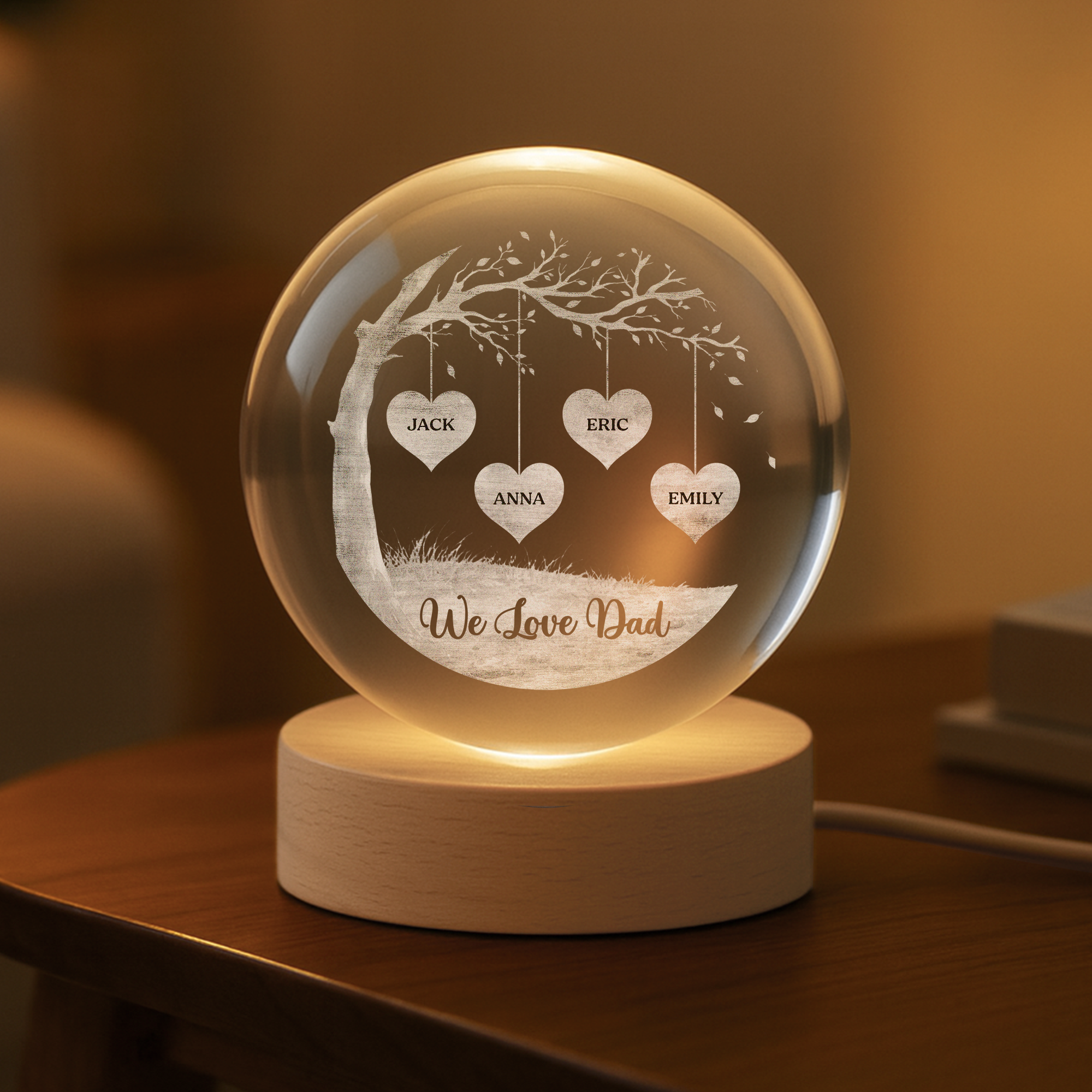 7619LUS2 crystal ball lamp with names custom gifts for mom and dad 7619L8FZA