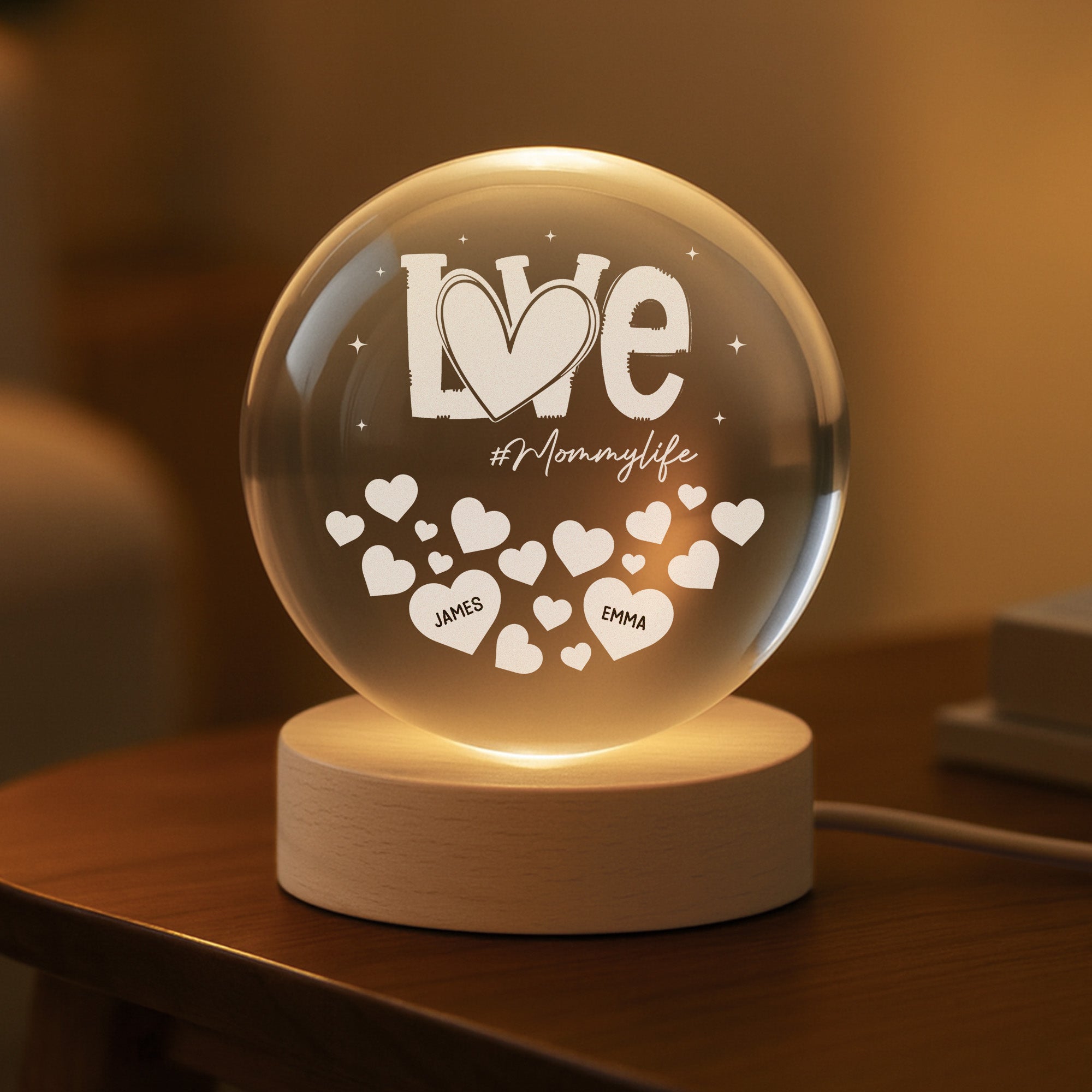 7626LUS2 custom crystal ball lamp with names gifts for mom and grandma 7626L6LTA