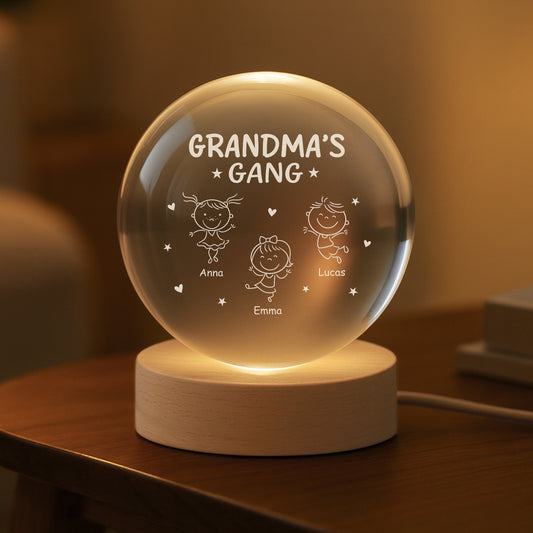 7628LUS2 custom crystal ball lamp with grandkids names gifts for grandma and grandpa 7628L6PCA
