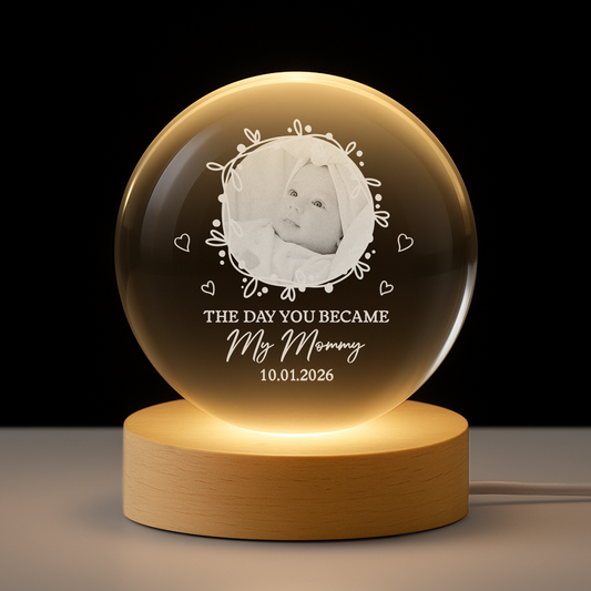 7633LUS1 personalized crystal ball lamp the day you became my mom dad 7633LCT5A_8261506c cbbf 4604 bc4a 8fb377dc4059