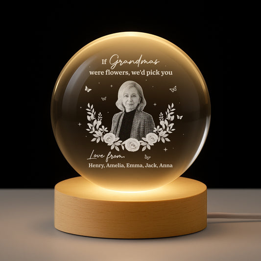 7637LUS1 if grandmas were flowers crystal ball lamp custom photo gifts for grandma mom 7637LSPTA