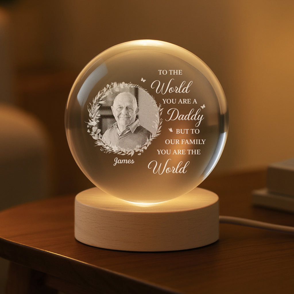 7642LUS2 personalized crystal ball lamp to the world you are a mom grandma 7642LCPZA