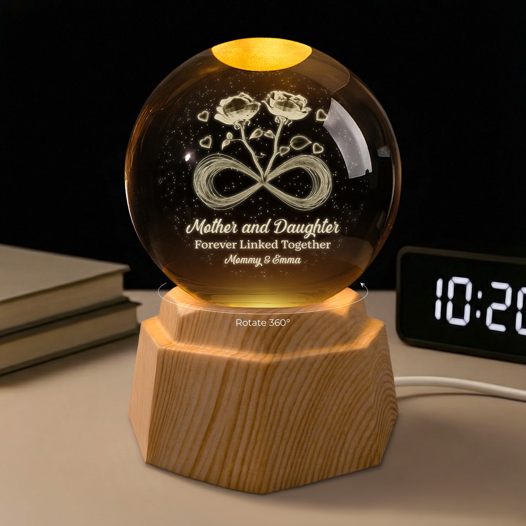 7648LUs2 personalized_ 3d crystal ball lamp mother and daughter forever linked together 7648L3LCA