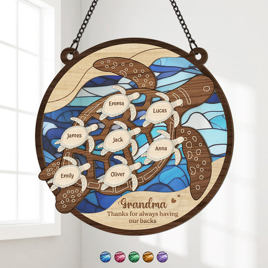 7672UUS1 personalized turtle suncatcher mothers day gifts for momgrandma 7672uspza