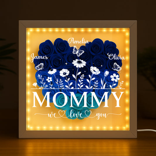 7688OUS2 we love you flower shadow box personalized gifts for momgrandma 7688otptg