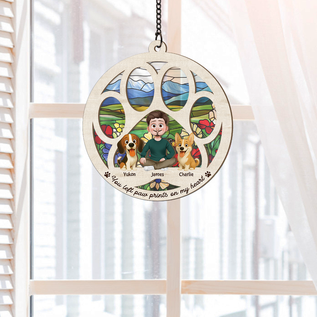 7704UUS2 you left paw prints on my heart_ suncatcher custom gifts for dog lovers 7704uctnc