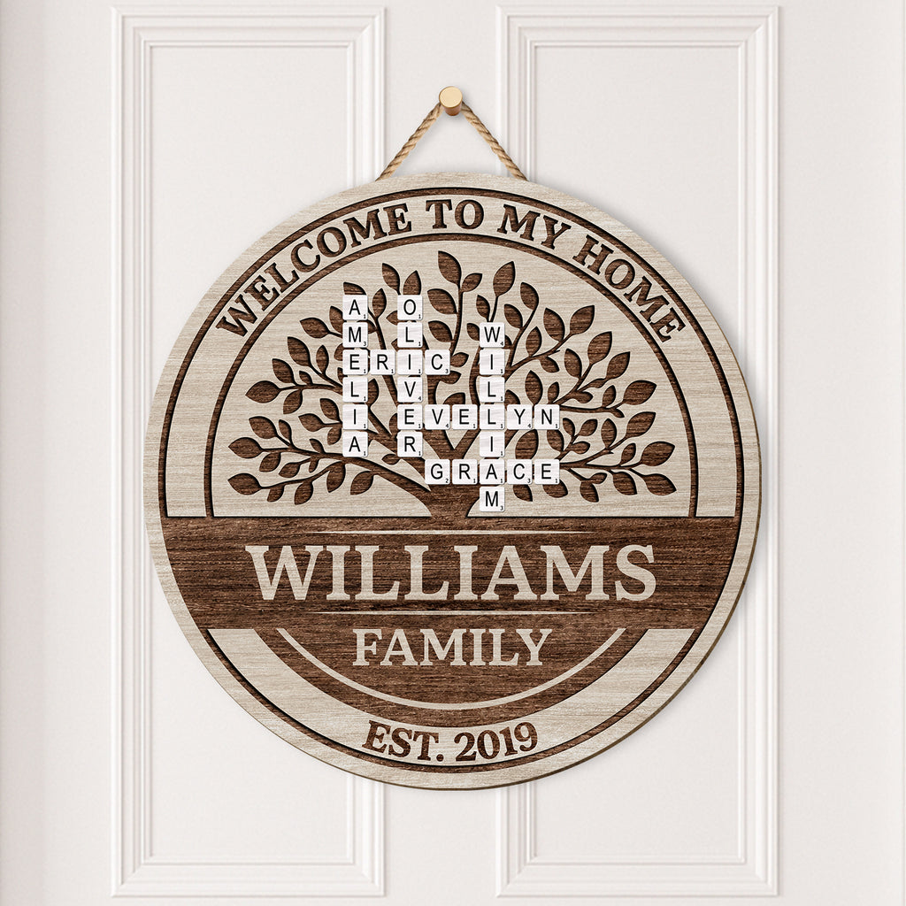 7710QUS2 wooden welcome to our home signs_ custom family crossword gifts 7710q8pwi_7bef773e 4cdc 497b 8e60 07011ddb868c
