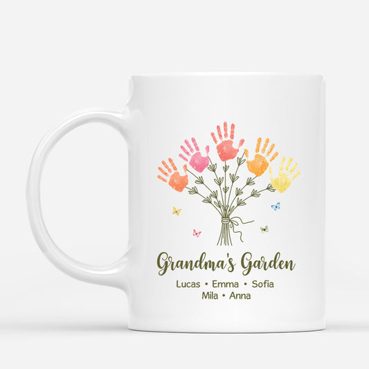 7719MUS1 grandmas garden mug with grandkids names custom gifts for grandmamom 7719m8lca