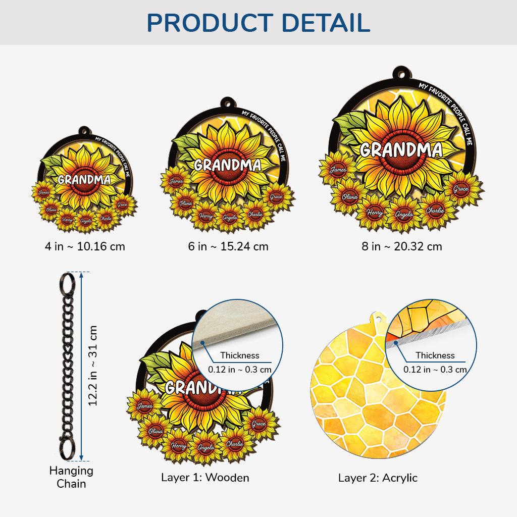 7728UUS3 personalized sunflower suncatcher my favorite people call me grandma_mom 7728uspna