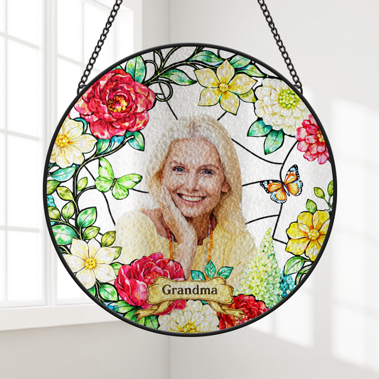 7729UUS1 stained glass suncatcher personalized photo gifts for grandmamom 7729ustna