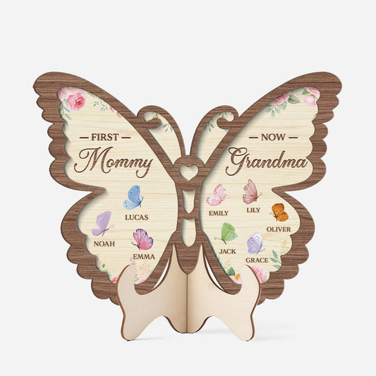 7730QUS1 first mom now nana_ wooden plaque custom grandma gifts 7730qspza