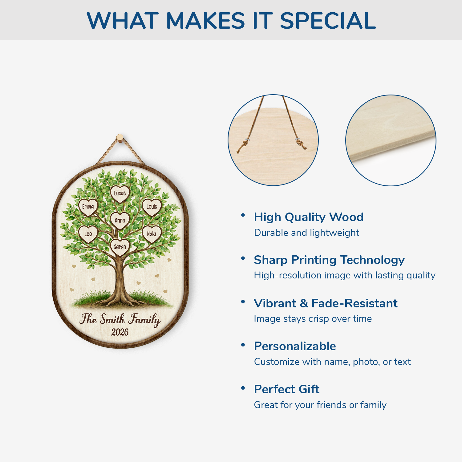 7732QUS4 wooden family name signs personalized family tree gifts 7732q8rwi