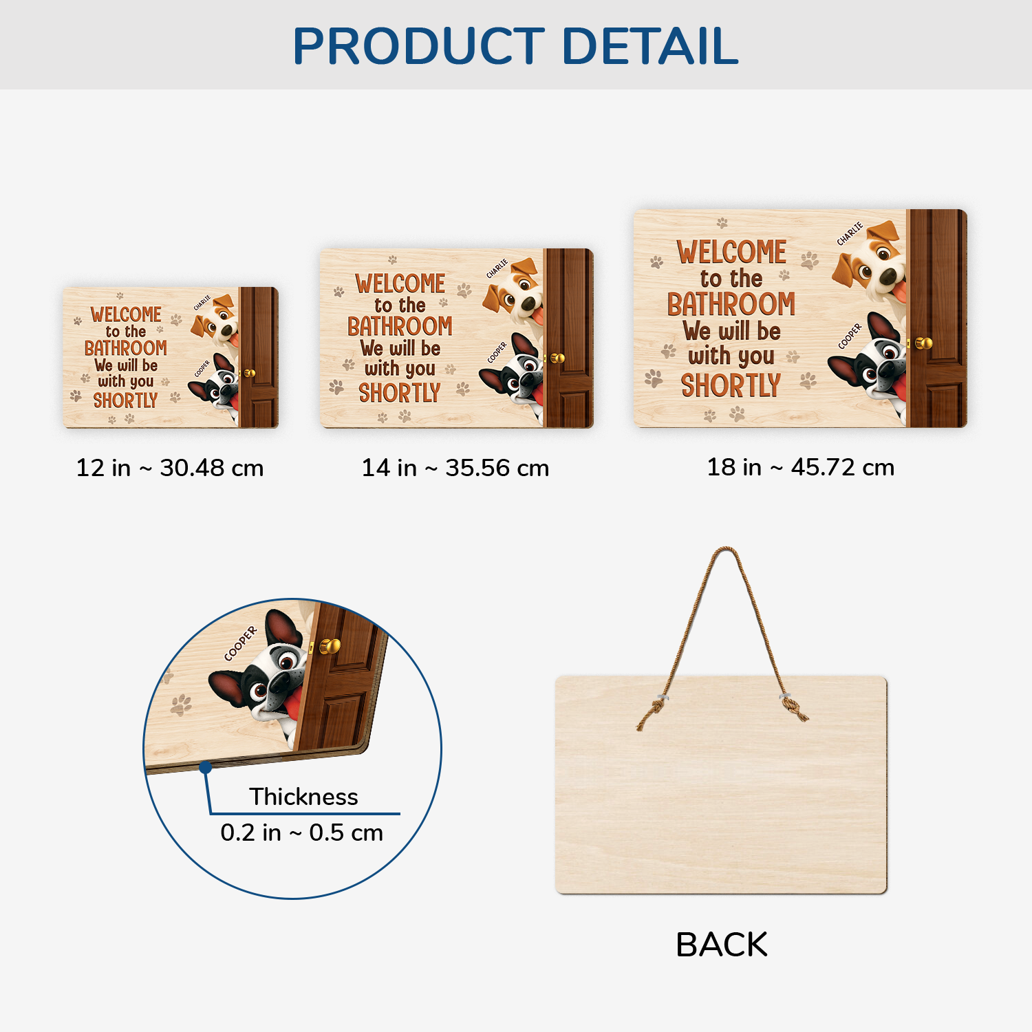 7735QUS3 wooden welcome to the bathroom dog sign custom gifts for dog lovers 7735qtrac