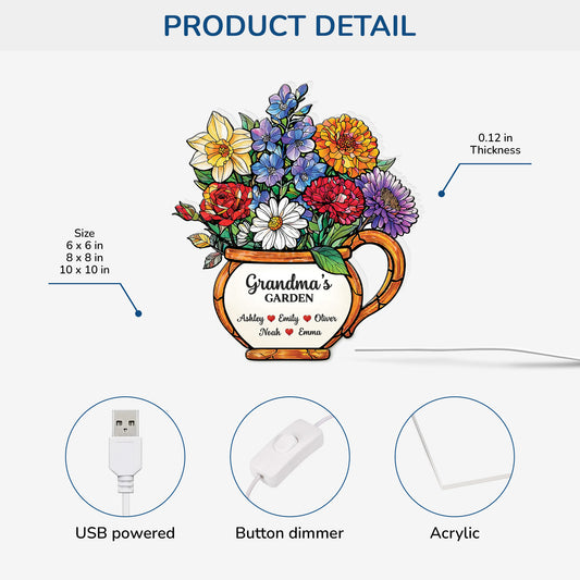 7743LUS3 grandmas garden light box personalized gifts for grandmamom 7743l8lza