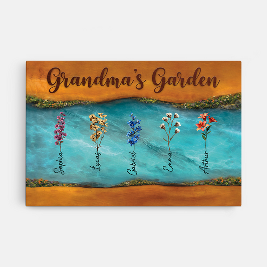 7749CUS1 3d printing effect grandmas garden canvas custom gifts for grandmamom 7749c3hma