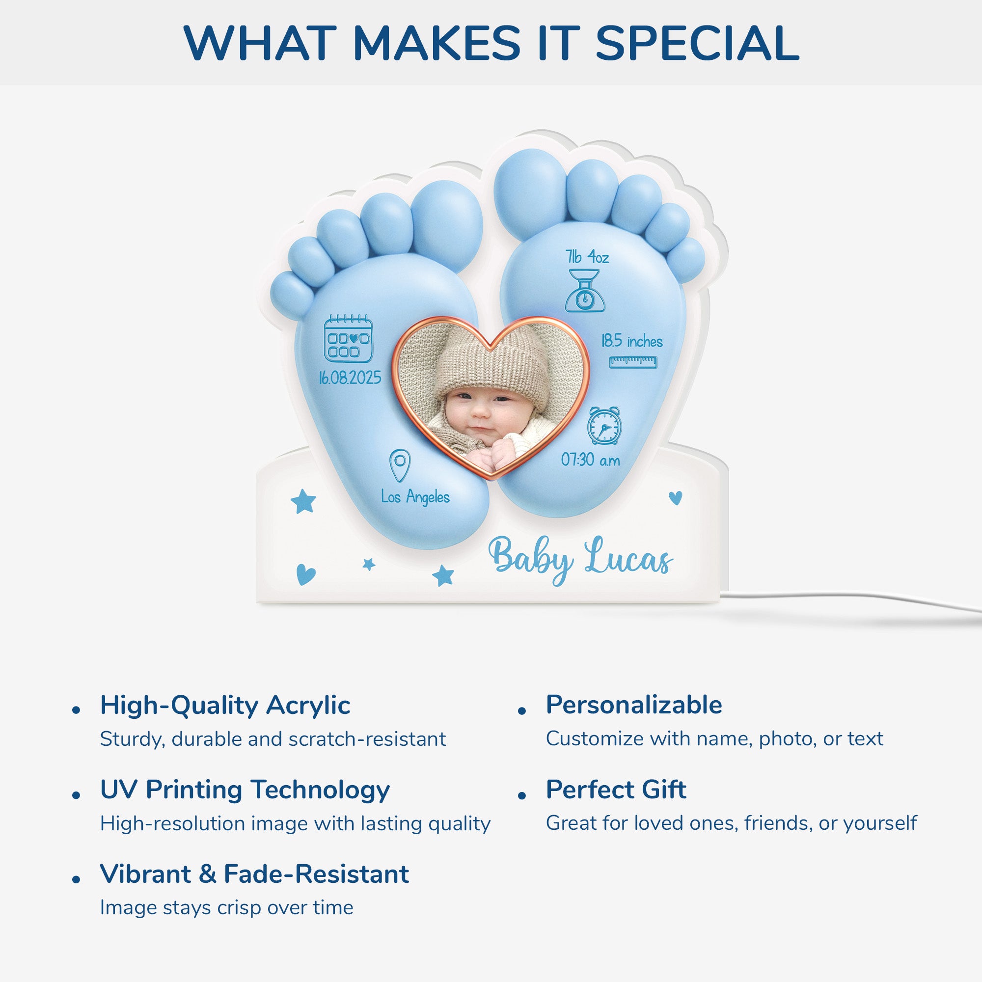 7752LUS4 3d printing effect custom baby photo light box mothers day gift for first time moms 7752lsqaa