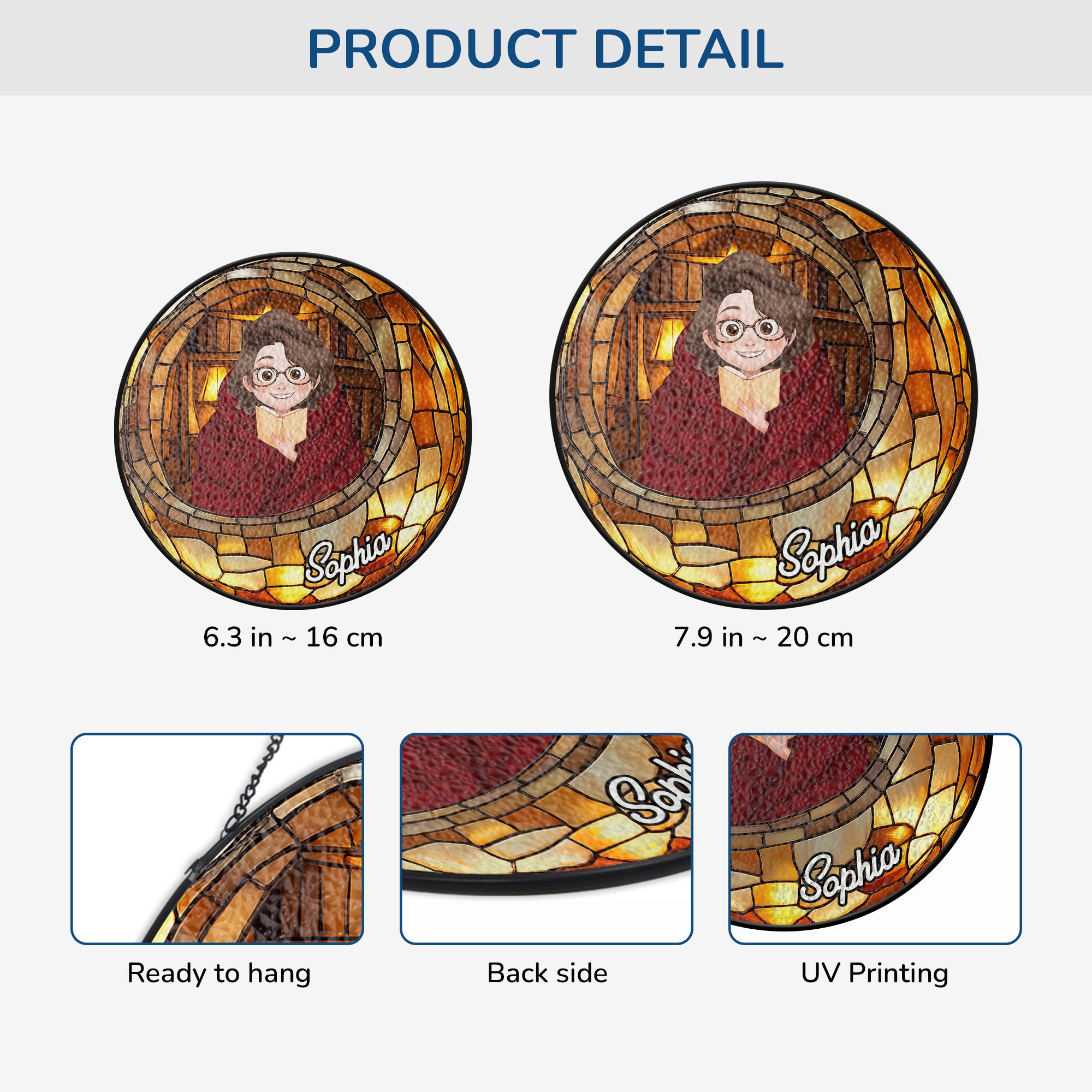 7754UUK3 personalised stained glass suncatchers for book lovers 7754uclna