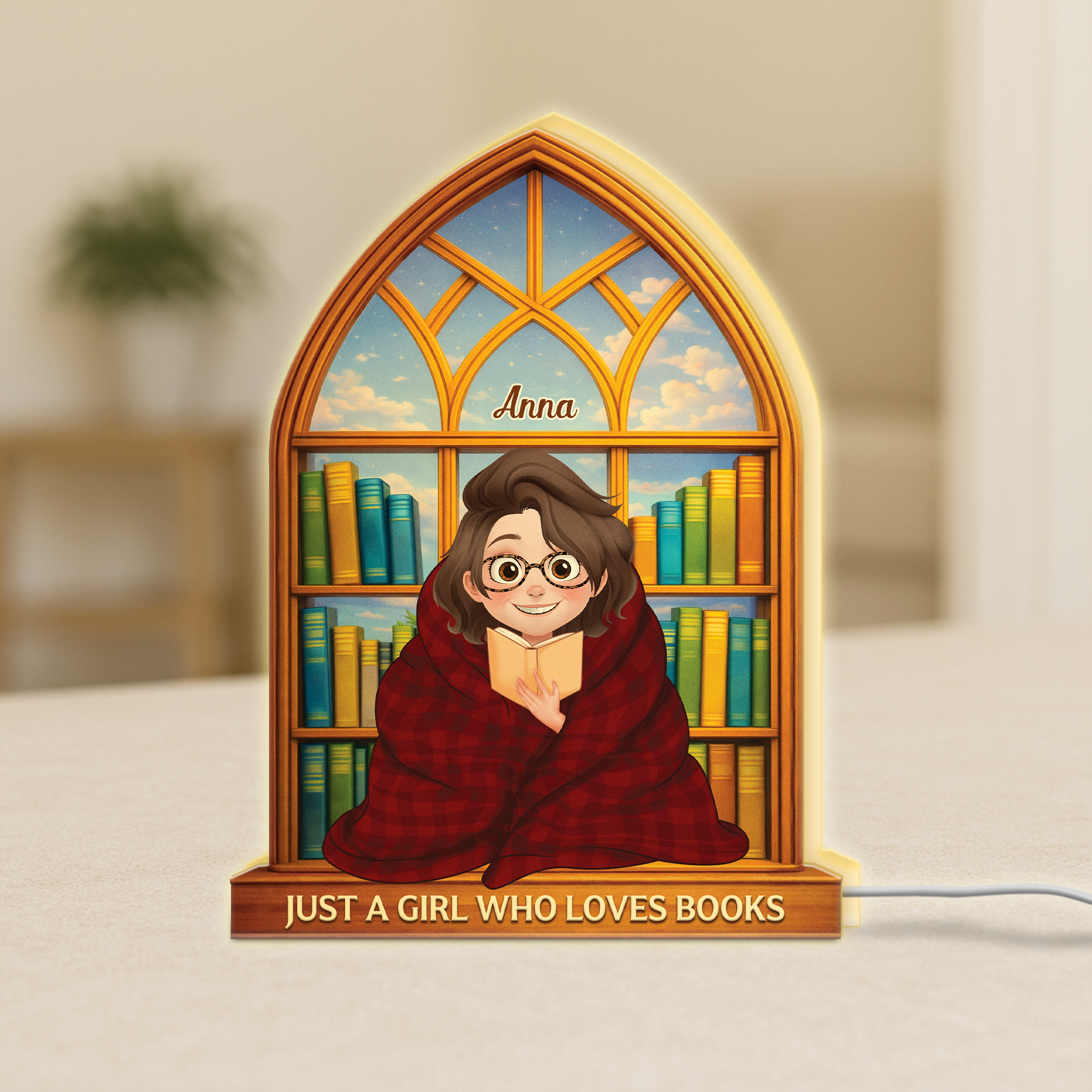 7755LUS1 just a girl who loves books light box custom gifts for book lovers 7755LCRTA