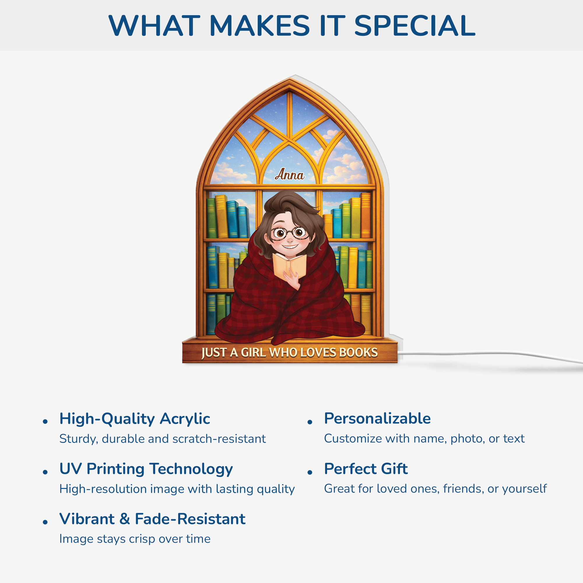 7755LUS4 just a girl who loves books light box custom gifts for book lovers 7755LCRTA