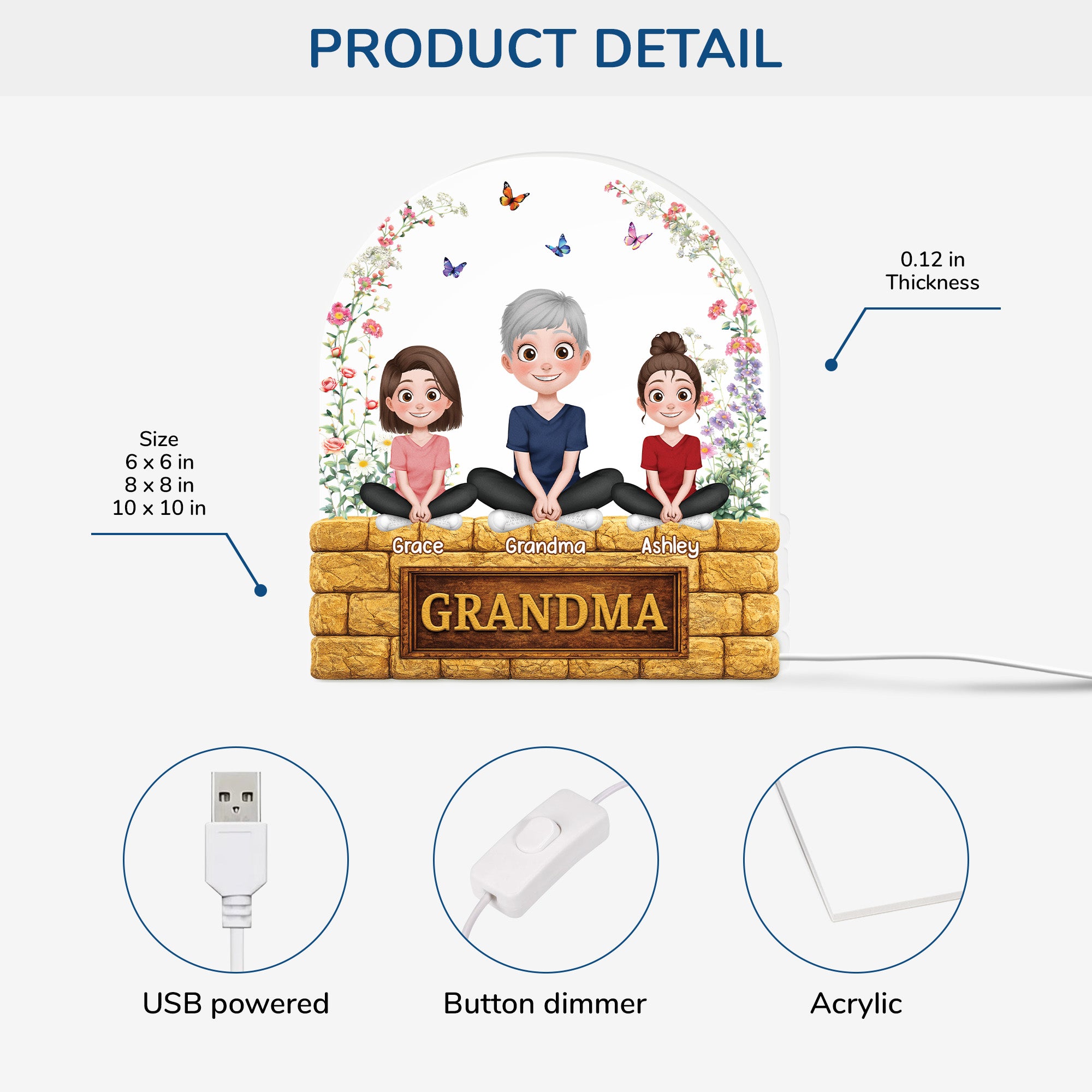 7763LUS2 mother and daughter light box customized gifts for momgrandma 7763l6qna