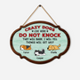 7772QUS1 wooden crazy dogs live here do not knock sign_ custom dog lover gifts 7772q6chd