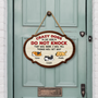 7772QUS2 wooden crazy dogs live here do not knock sign_ custom dog lover gifts 7772q6chd