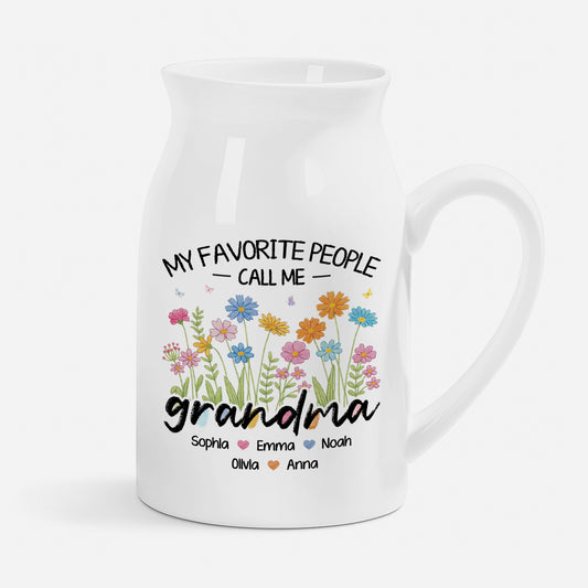 7775OUS1 my favorite people call me grandma_ flower vase custom grandma gifts 7775otqca