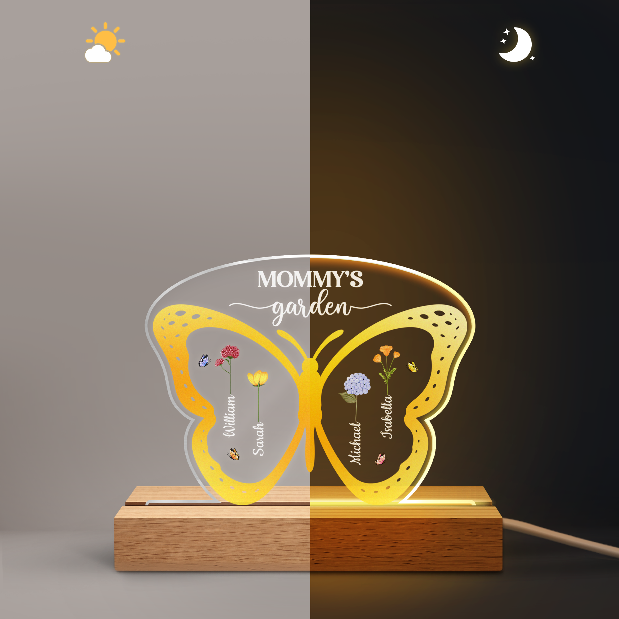 7782LUS5 personalized butterfly night light momgrandmas garden gifts 7782l8ywa