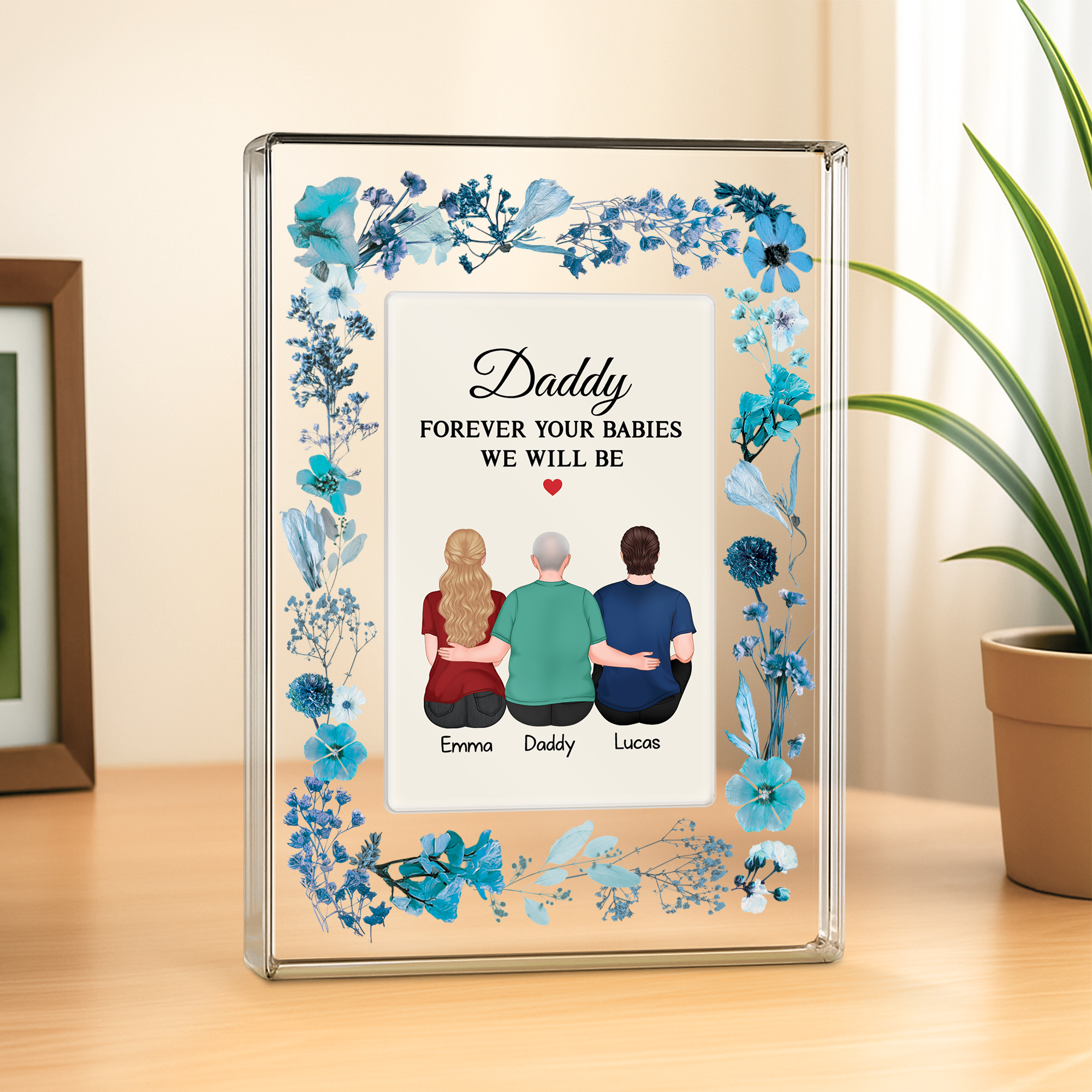 7785RUS2 3d printing effect custom rectangle acrylic plaque gifts for mom and dad 7785r3kma