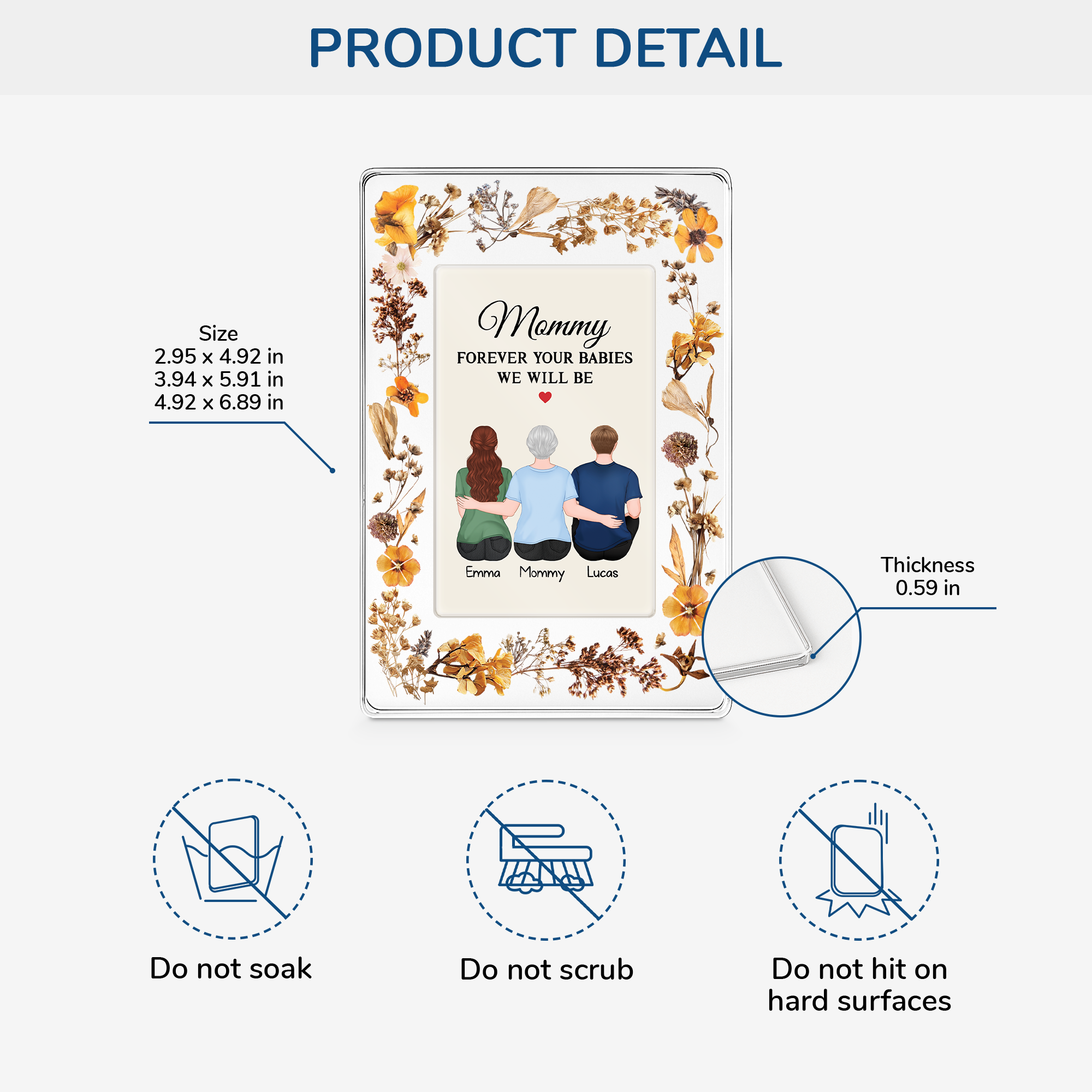 7785RUS3 3d printing effect custom rectangle acrylic plaque gifts for mom and dad 7785r3kma