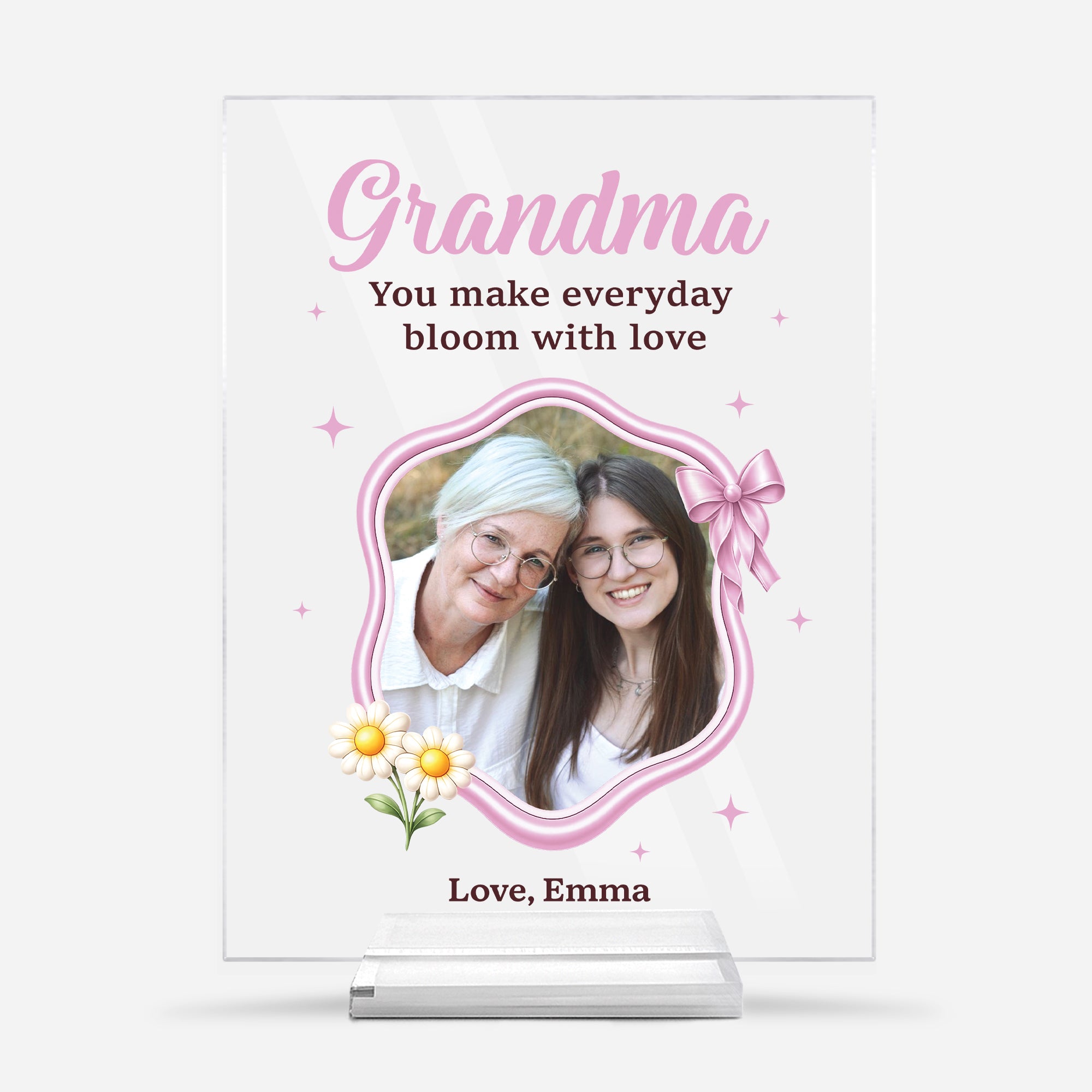 7786RUS1 personalized acrylic photo plaque with stand gifts for grandmamom 7786r8pta