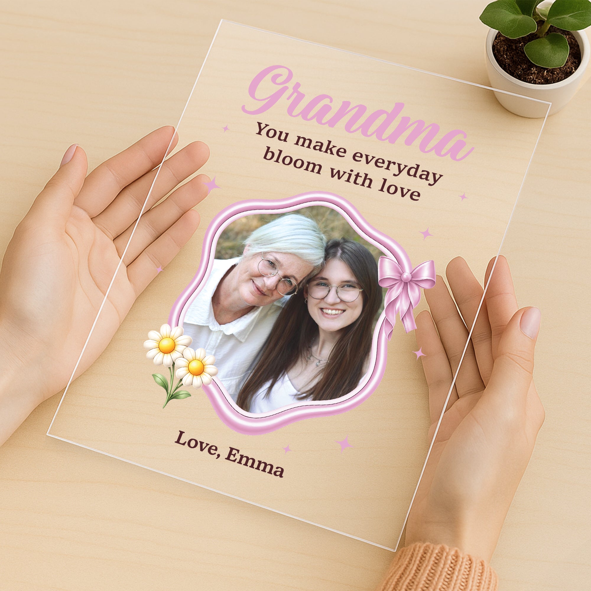 7786RUS3 personalized acrylic photo plaque with stand gifts for grandmamom 7786r8pta