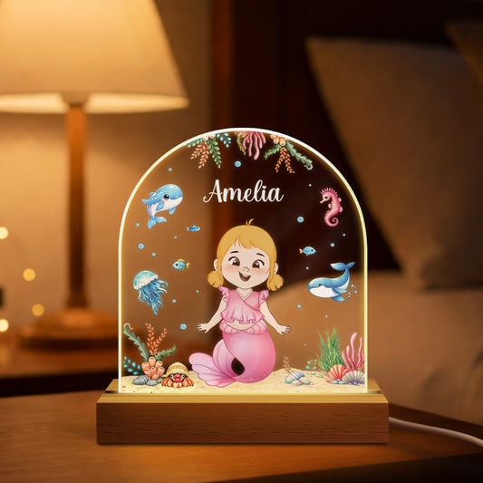 7789LUK1 personalised mermaid night light with photo for kids 7789lcltk