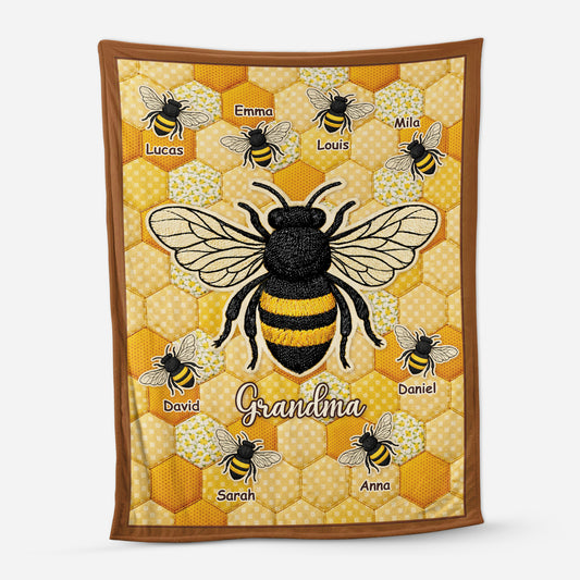 7793BUS1 3d printing effect fleece bee blanket custom gifts for grandmamom 7793bsqwa